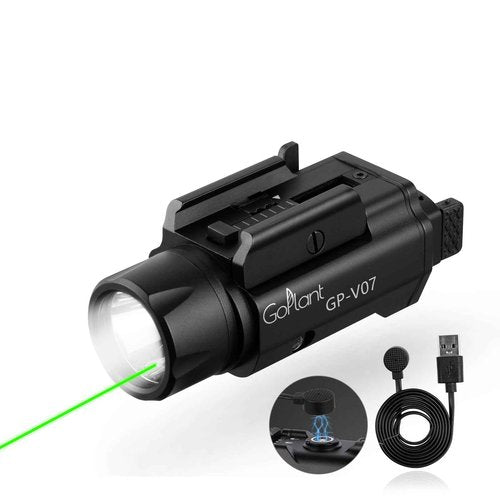 2250 Lumens Weapon Laser Light Combo - Adjustable Rail-Mounted Weapon Light Laser Flashlight, Aircraft-Grade Aluminum Magnetic Rechargeable LED Strobe Tactical Gun Light Combo