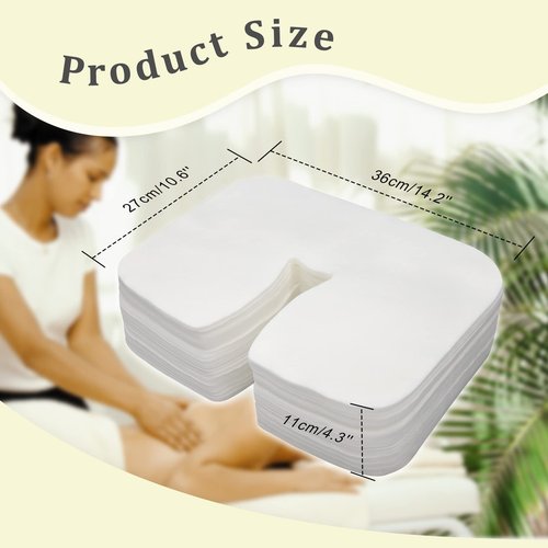 1000 count Disposable Face Cradle Covers Non-Sticking Disposable Massage Headrest Covers Ultra Soft Medical-Grade SPA Face Rest Covers Headrest Covers for Massage Table Chairs 14.2" x 10.6" (1000Pcs)
