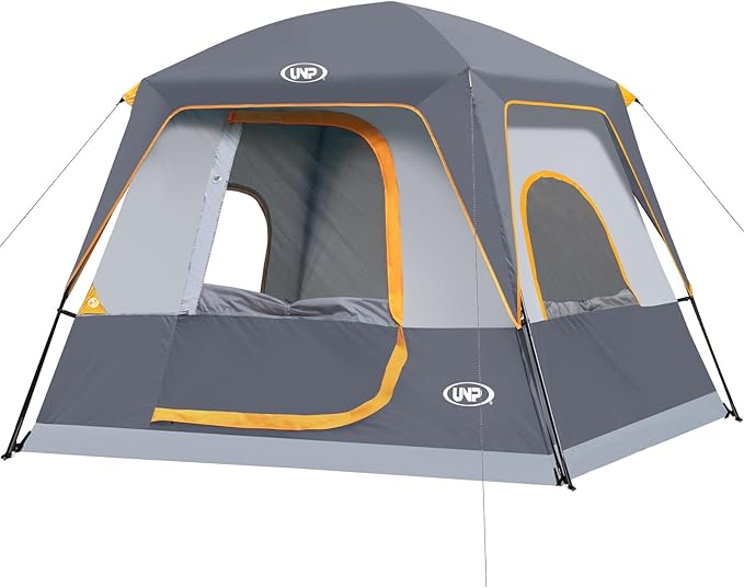 UNP 2/4/6/8 Person Tent, Portable Cabin Tent, Camping Tent 4-Person Easy Set Up, Waterproof with Top Rainfly for Outdoor C...