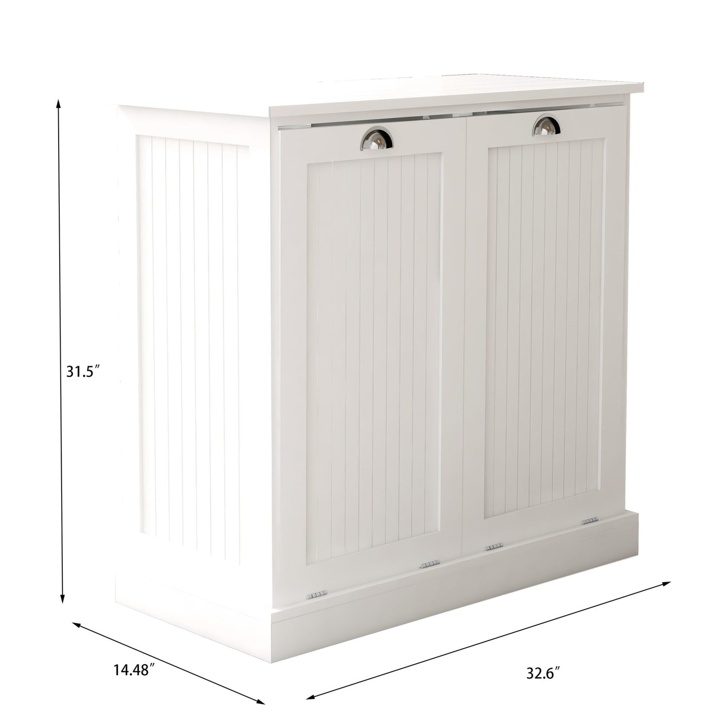 Contemporary Storage Cabinet, Two-Compartment Tilt-Out Laundry Sorter Cabinet, for Bathroom Hallway,for Kitchen Home