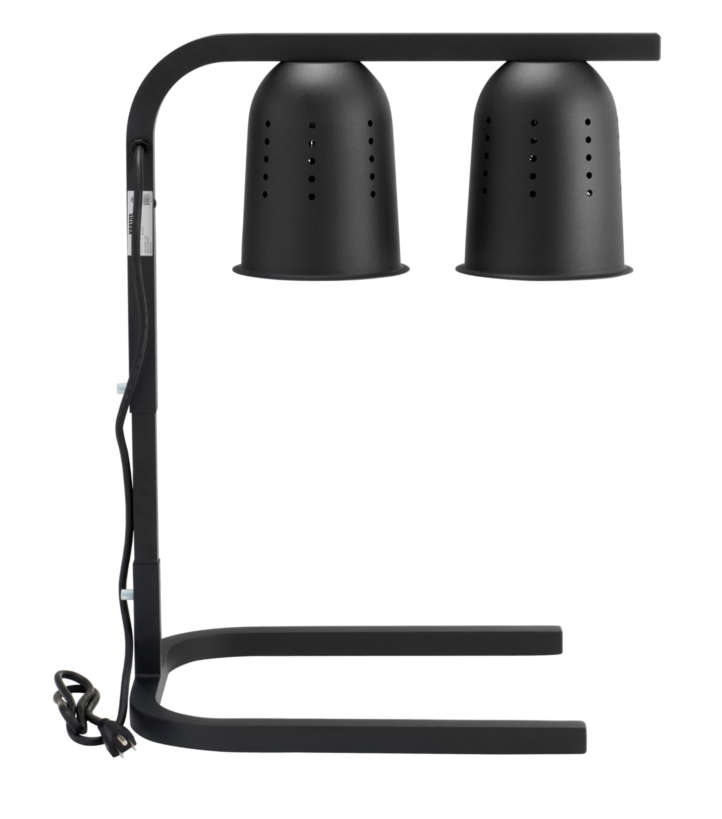Kratos Commercial Bulb Warmer, Two Bulb Heat Lamp for Food, Black, 120V, 500 Watts, Countertop Electric Food Warmer for Restaurants (31M-004)