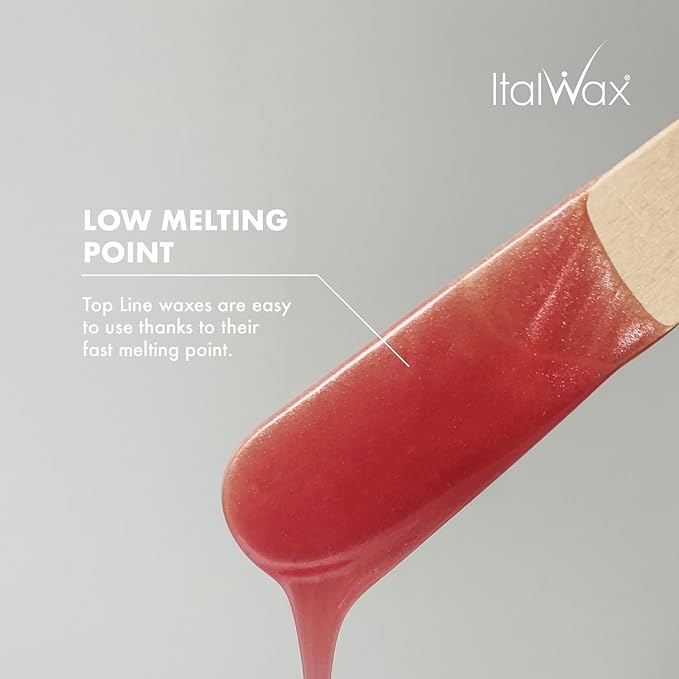 Italwax Top Line Pink Pearl Hard Wax 1.65 lb (750 g) – Semi-Creamy Elastic Wax for Facial Areas – Made in Italy