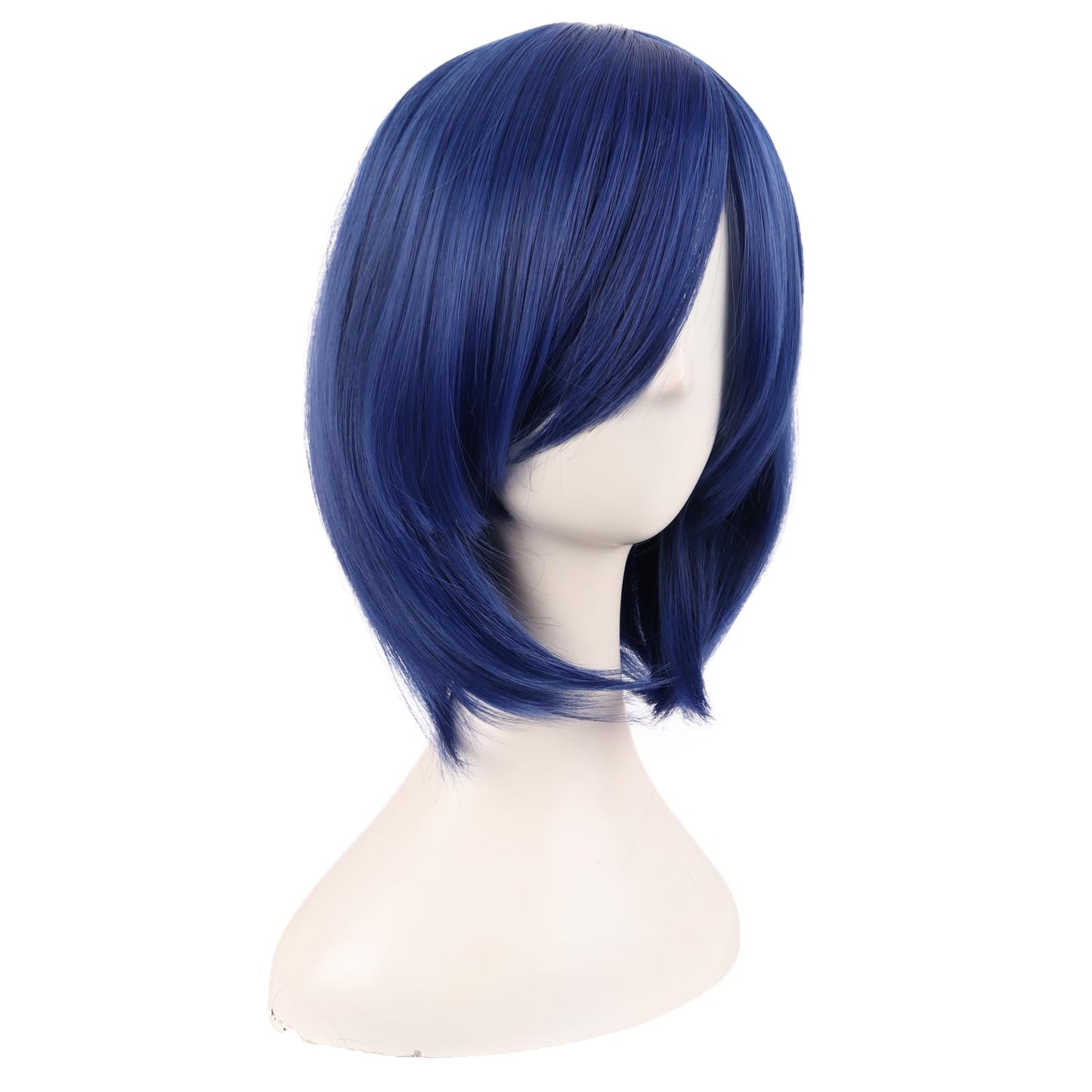 MapofBeauty 14 Inch /35 cm Female Models Medium Length Straight Hair Cosplay Bob Wig (Mixed Blue)