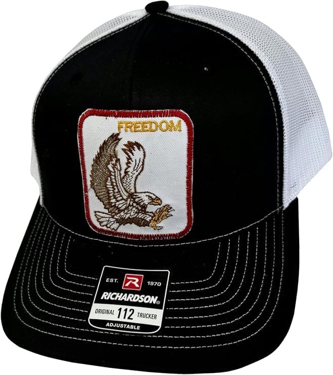 The Goozler Freedom Eagle Patch Style Unisex Adjustable Snap Back Embroidered Trucker Hat Mens Womens America USA