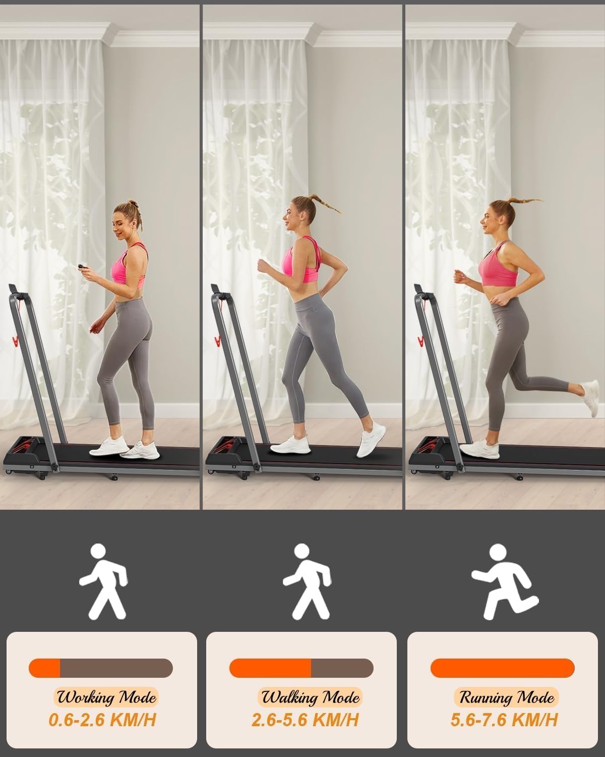 RIVANO Walking Pad Treadmill, 2 in 1 Folding Walking Pad with Incline, Portable Under Desk Treadmill for Home Office Use, Wide Walking Pad with Remote Control, Smart App, Workout Equipment Screen