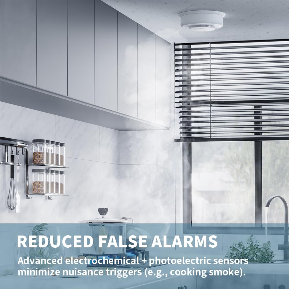 HOMEAEGIS Smoke and Carbon Monoxide Alarm, AA Battery Powered, 3-Pack