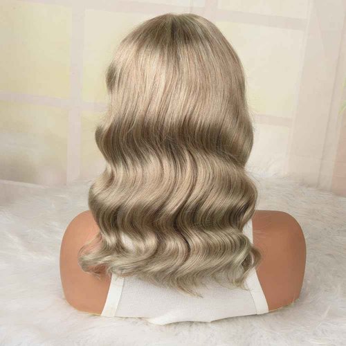 Ash Blonde Bob Wig Human Hair 13x4 HD Lace Front Wigs Human Hair 180% Density Loose Body Wave Lace Frontal Human Hair Wigs Glueless Blonde Colored Body Wave Bob Wig Pre Plucked for Women 14 Inch