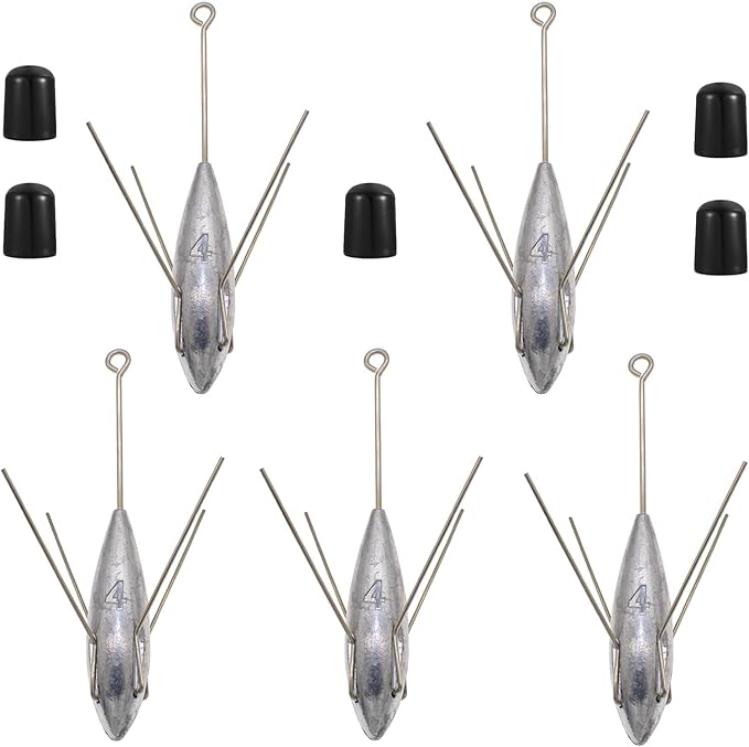 5 Pcs Sputnik Sinker Fishing Weights Lead Surfing Casting Spider Sinkers Long Tail Fishing Equipment for Catfish Saltwater...