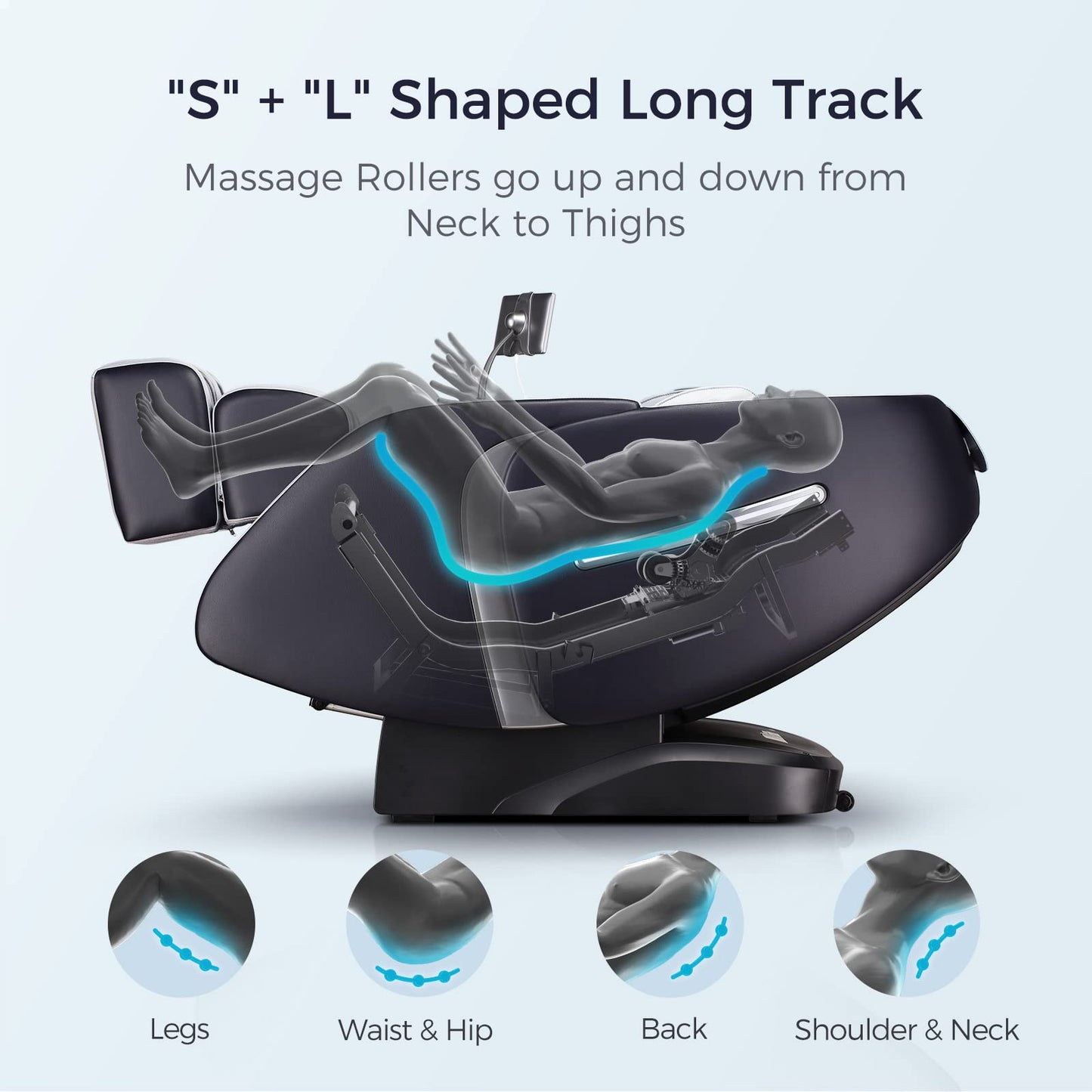 FITSSAGE Massage Chair SL Track Massage Chair Recliner, Zero Gravity Full Body Airbag Massage Chair with Body Scan Bluetooth Heat Touch Screen Foot Roller Handrail Shortcut Key, R8663 Gary