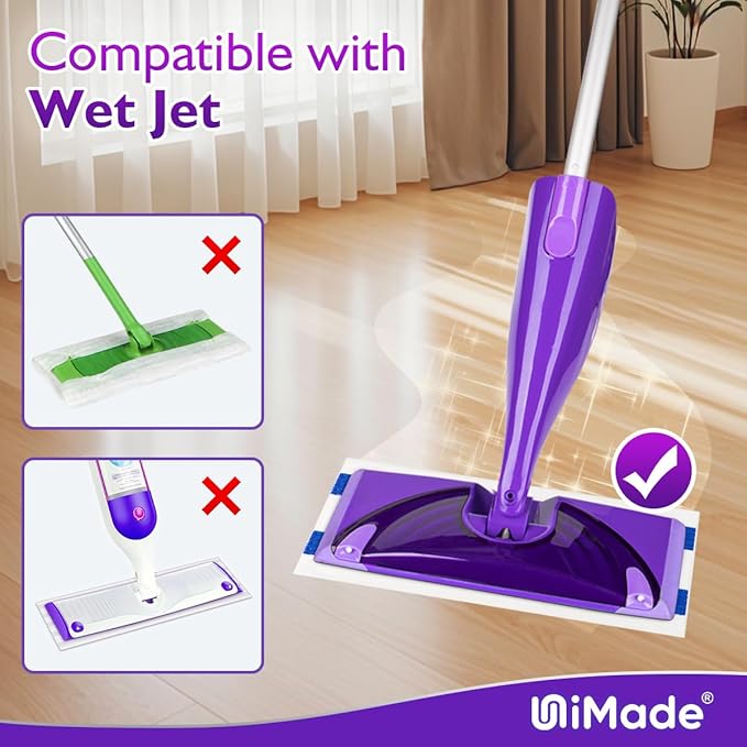 64 Count Mop Pad Refill Compatible with Swiffer WetJet, Disposable Multi-Layers Mopping Pads for All Hard Surface, Especially Hardwood Floor, Super Absorbent Spray Mopping Pad Refills