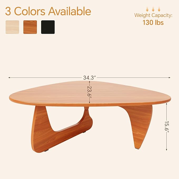LUCKIIA Coffee Tables Wood Small Farmhouse Coffee Table Mid-Century Modern Wood Center Table for Living Room, Walnut, 35 Inch
