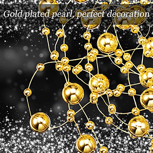 Tondiamo 24 Pcs Artificial Pearl String for Floating Candle Faux Pearls Beads String Garland Centerpiece Decoration for Va...
