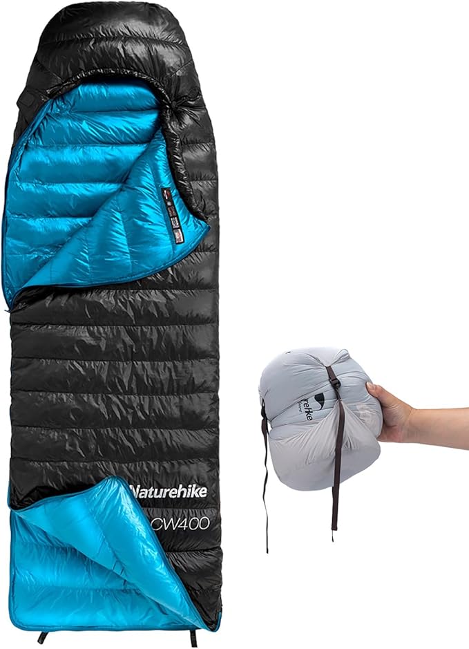 Naturehike Ultralight Down Cold Weather Sleeping Bag, 650FP Compact Sleeping Bag 3-4 Season for Adults & Kids, Backpackin...