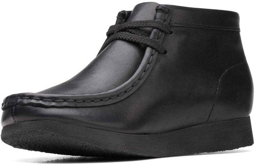 Clarks - Kids Wallabee O Boot, Color Black Leather, Size: 11.5 W US Little Kid