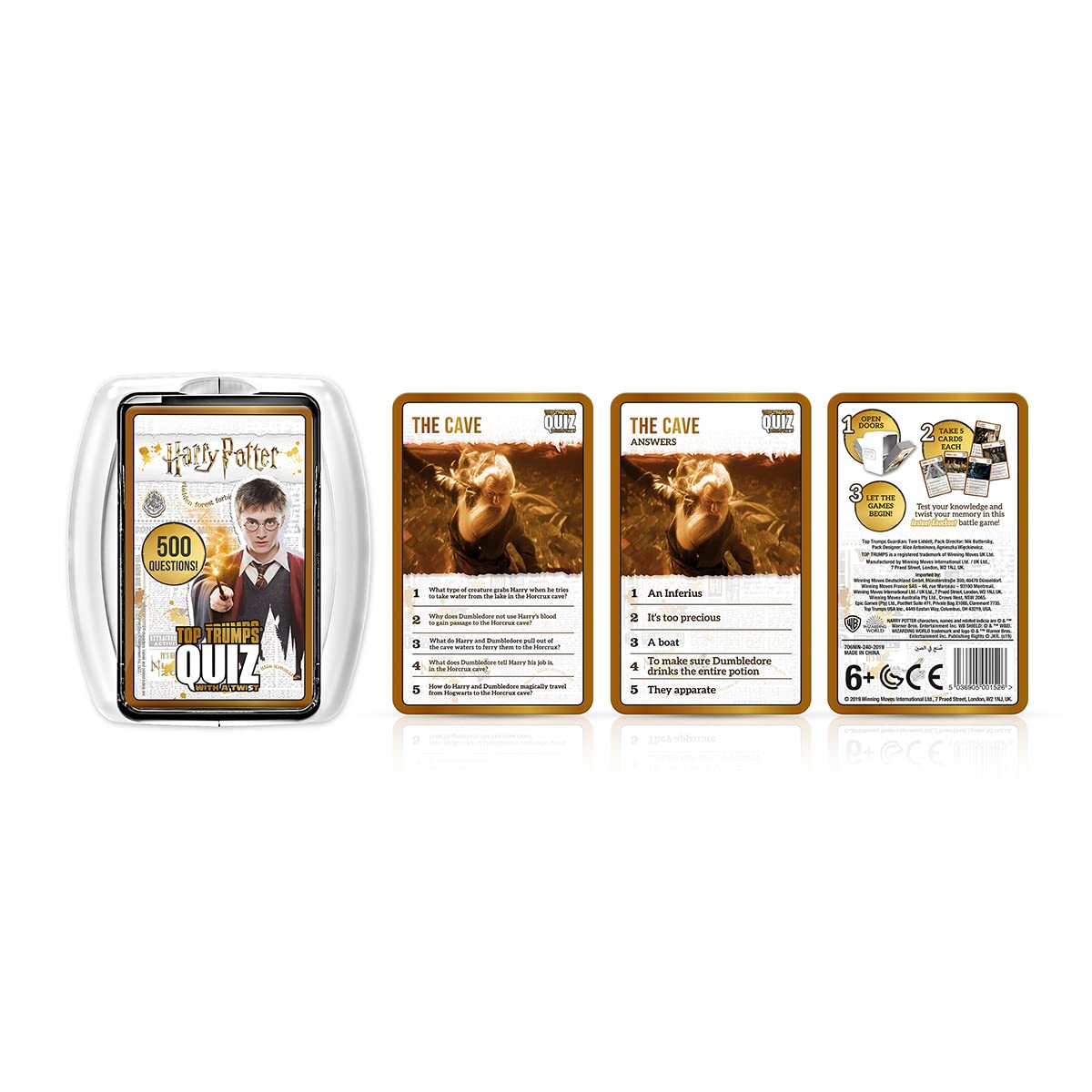 Top Trumps Quiz Harry Potter Game, 500 Questions to Test Your Knowledge and Memory in The World of Hogwarts, Spells, Witches & Wizards and Lord Voldemort, Gift and Toy for Ages 8 Plus