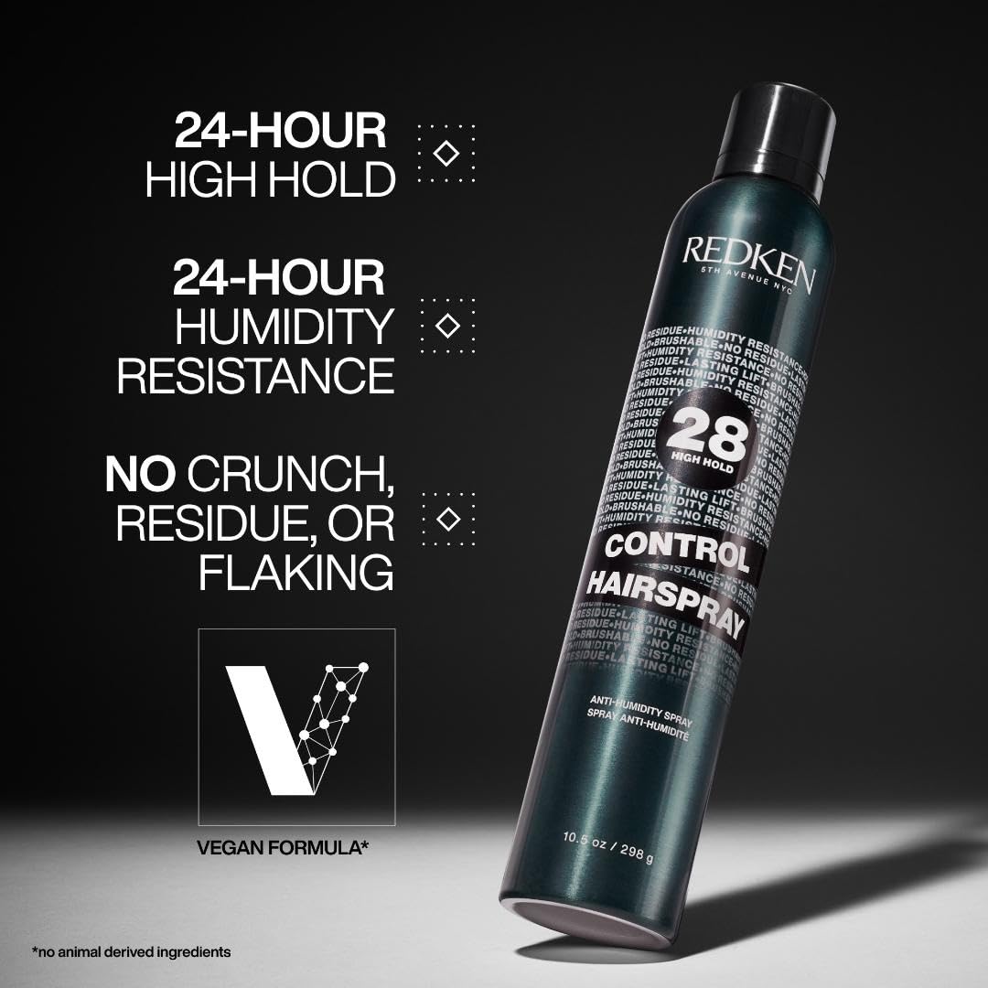 Redken Control Hairspray 28 | Extra High-Hold | Flake-Free, Quick-Drying Finish | Long-Lasting Frizz Protection | Weather & Humi