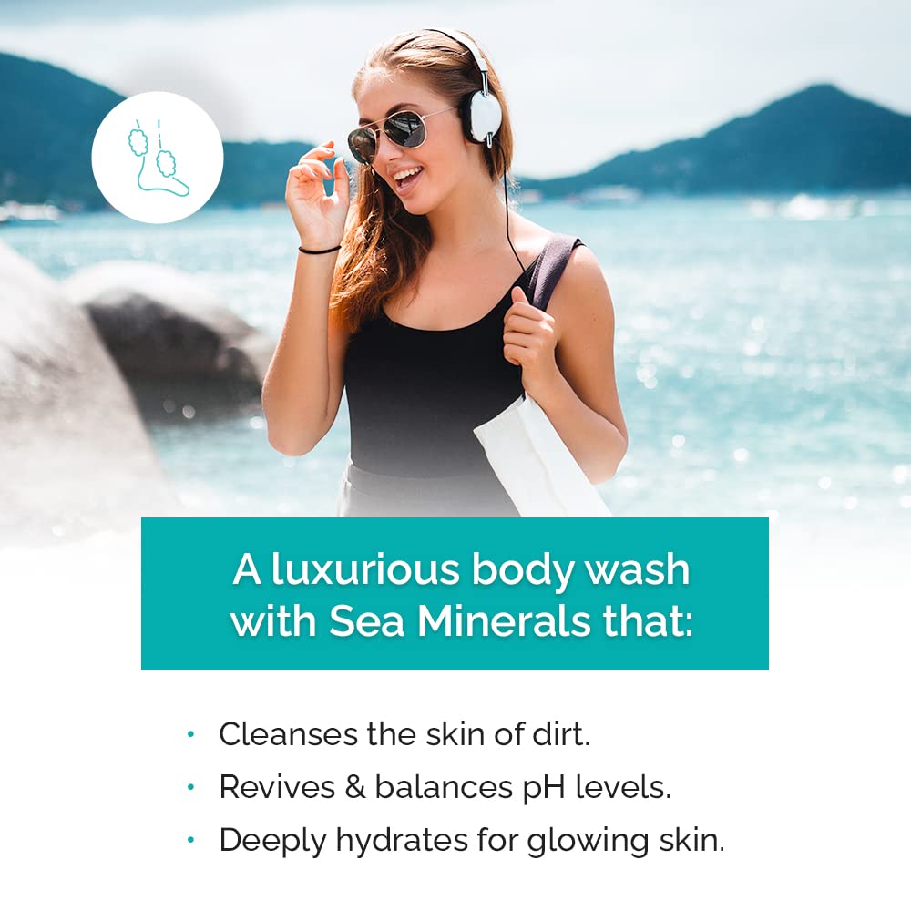 Moisturizing & Healing Body Wash with Sea Kelp & Aloe Vera - Hydrating Cleanser for Dry Skin - Vitamin-Enriched Shower Gel - 33.