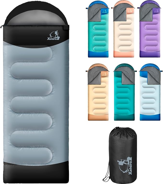 Xelaro Sleeping Bags for Adults Kids - 3 Season Cold&Warm Weather Waterproof Camping Sleeping Bags - Lightweight Sleeping ...