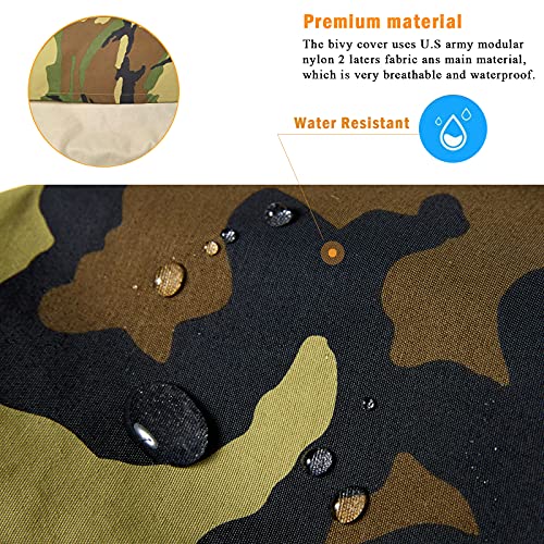 MT Army Military Modular Sleeping Bags System, Multi Layered with Bivy Cover for All Season, Woodland/Multicam