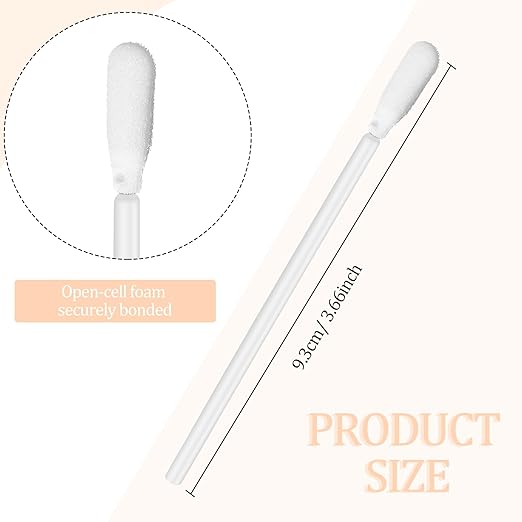 Zhengmy 500 Pieces Foam Cleaning Swabs Sponge Tip Swabs Foam Tip Sticks for Inkjet Printer Print Head, Camera Lens, Optical Equipment 3.66 Inch(White)