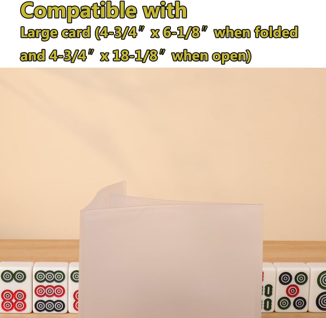 aoG Mahjong Card Holder for Mah Jongg Hands and Rules, Non Glare, PVC Plastic, Soft, Durable, 2025 (Large - 4 pcs)