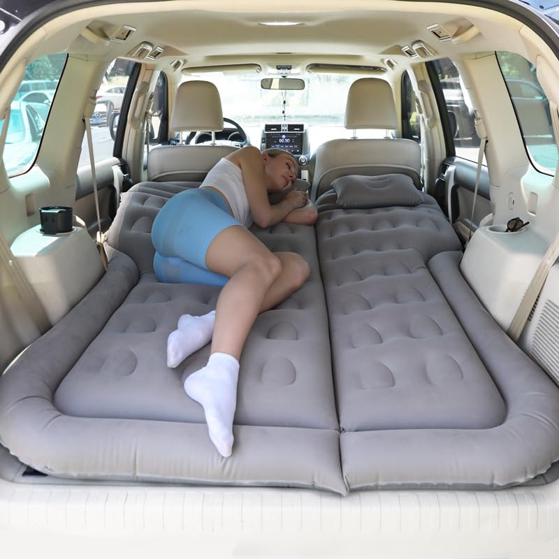 Liphier SUV Air Mattress Camping Bed Car Inflatable Mattress for Truck Backseat - Foldable Air Mattress with Flocking Surf...