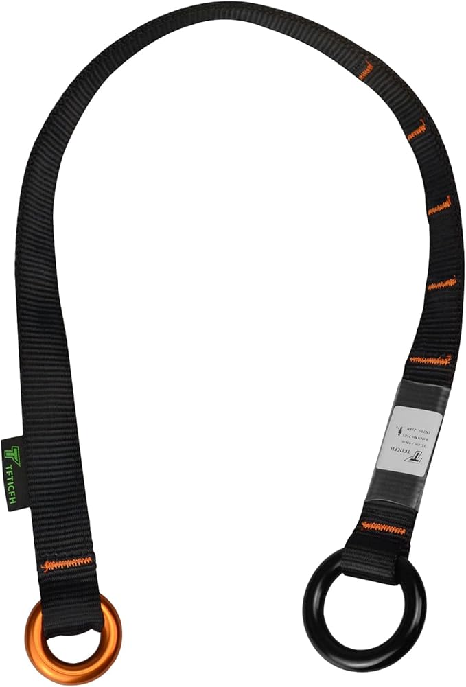 TFTICFH Friction Saver, 23kN Cambium Saver Retrievable Anchor, Climbing Rope Loop Belt Sling with Two 25kN Aluminum Rings ...