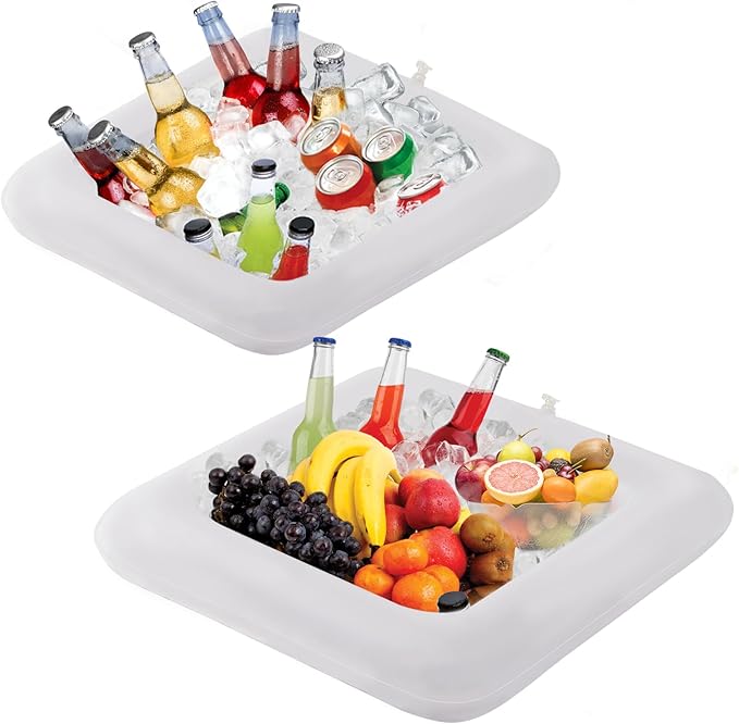 Inflatable Serving Bar, Salad Serving Sets Bar Buffet Food Drinks Inflatable Cooler Table Pool Ice Tray Easy to Blow Up fo...