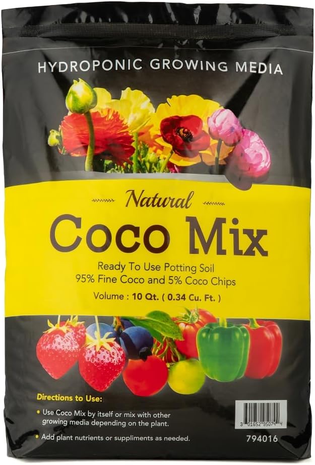 Potting Soil Mix 10 Quarts Envelor Indoor Plants Soil for Outdoor Plants 0.34 Cubic Feet Potting Mix Hydrated Coco Coir Mi...