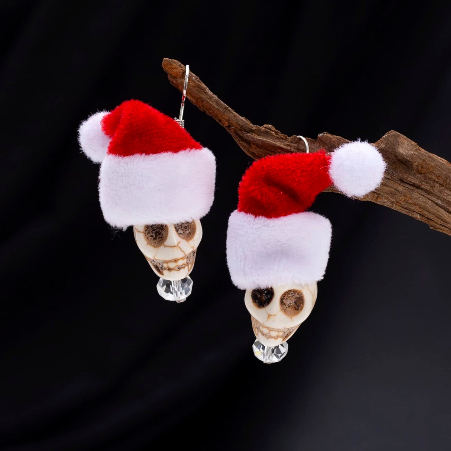 ZKBKJSPZJB Skull Cherry Earrings/Red Skulls Earrings/Halloween earrings/funky spooky quirky earrings/Nickel Free