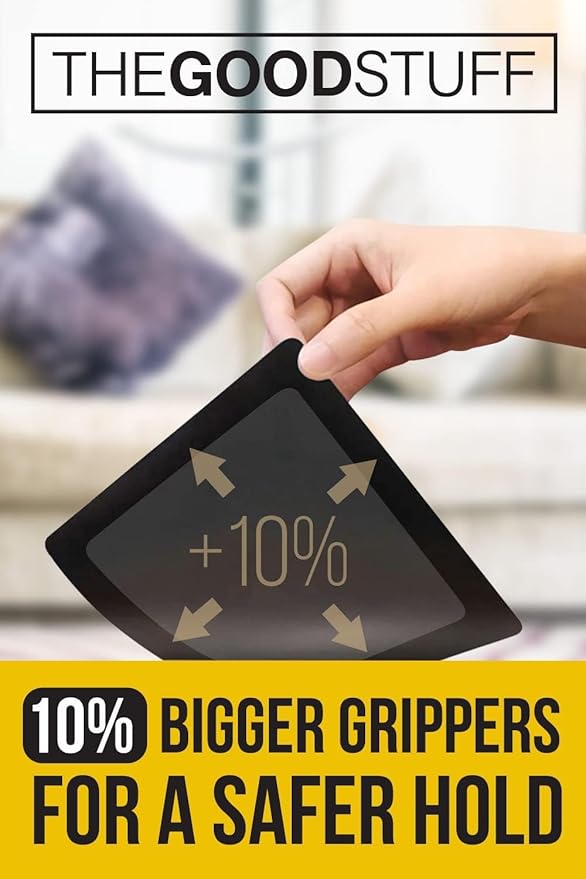 Anti Slip Rug Corner Grips - Four Pack - Quickly and Easily Secure Rugs and Runners to Laminate and Wooden Floors - by The Good Stuff