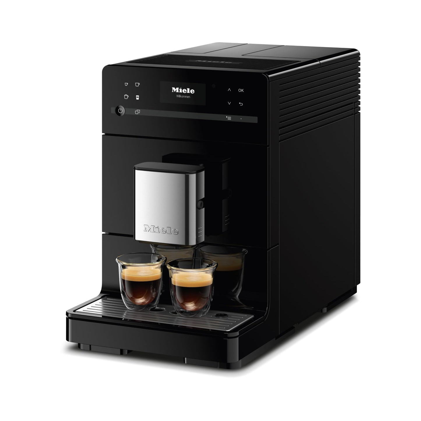 Miele CM 5310 Silence Automatic Coffee Maker - With OneTouch for Two, AromaticSystem, Individual Profile Settings, and Cleaning Programs, in Obsidian Black
