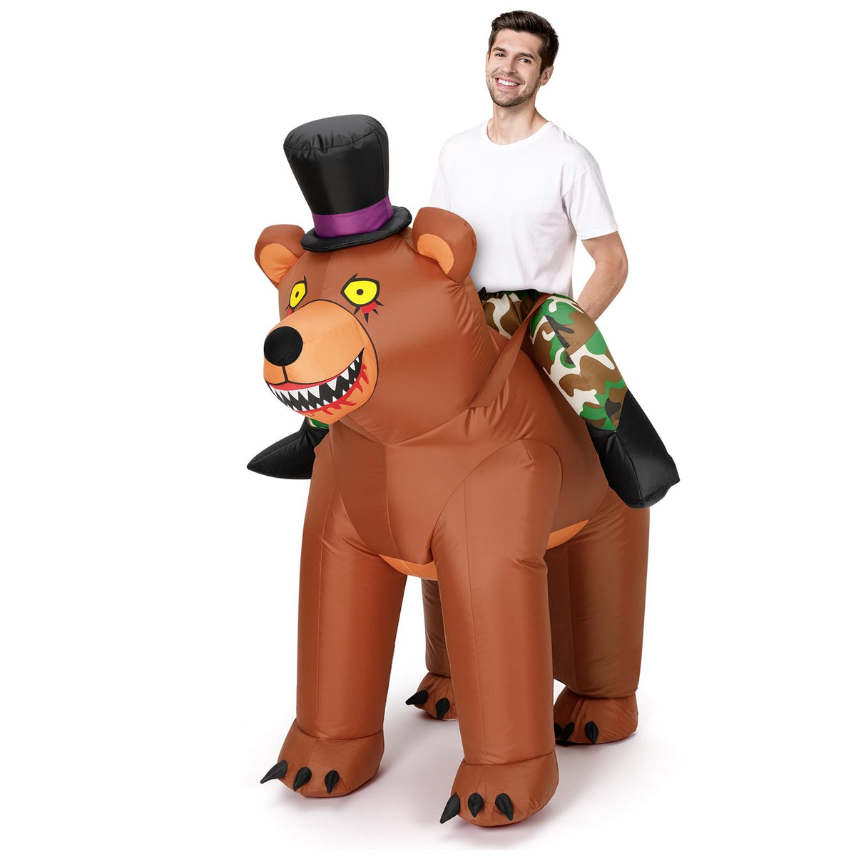 VioraWhite Adult Inflatable Costume Ride on Halloween Blow up Costume for Men Women Thanksgiving Christmas Carnival Cosplay(Bear)