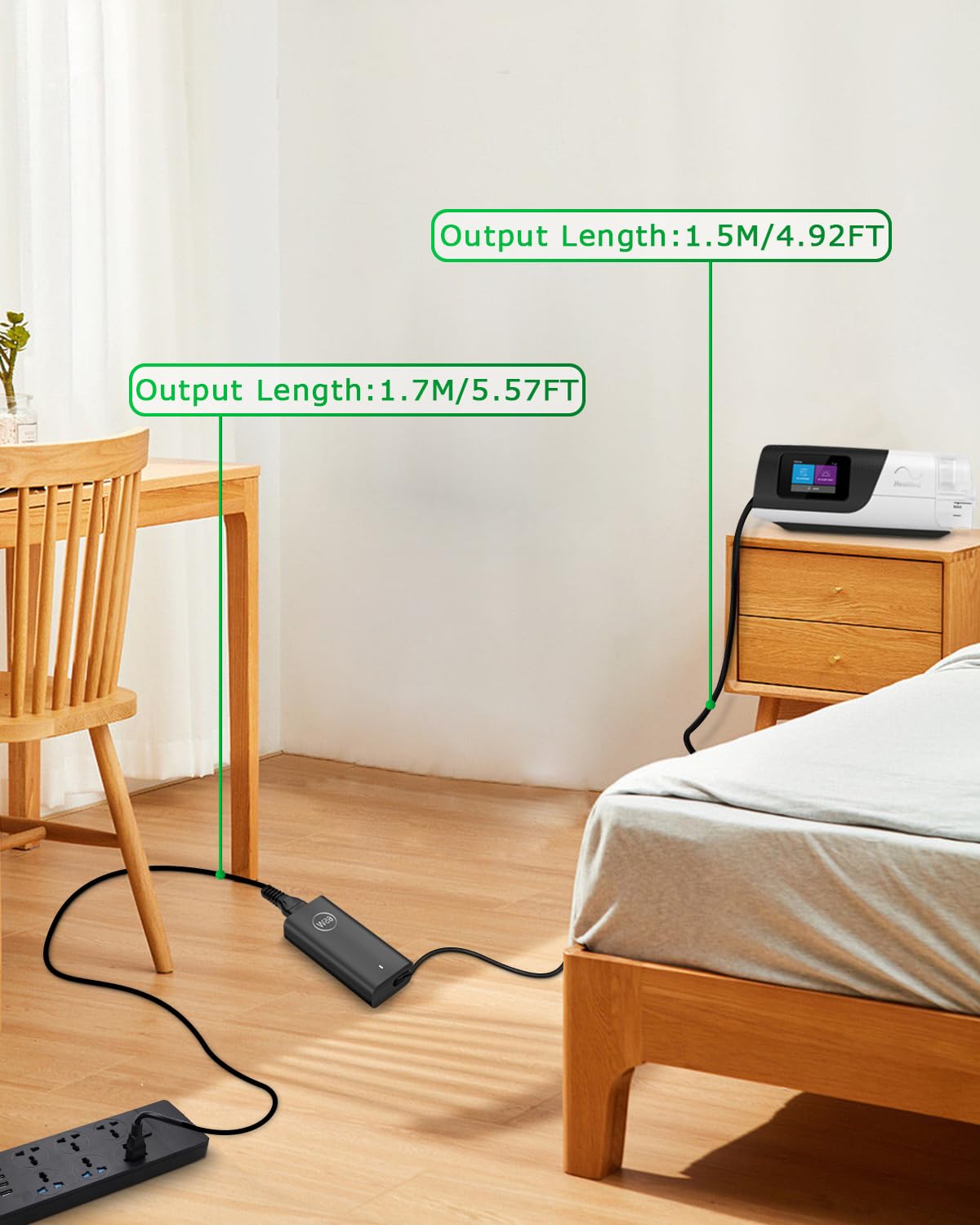 ResMed AirSense 11 Power Cord 65W 24V 2.71A Power Supply Charger for ResMed AirSense 11 Supplies S11 AirMini AutoSet Elite CPAP Machine Air11 39205 E1399 390000 390010 R390-7230 AC Adapter 10.8FT
