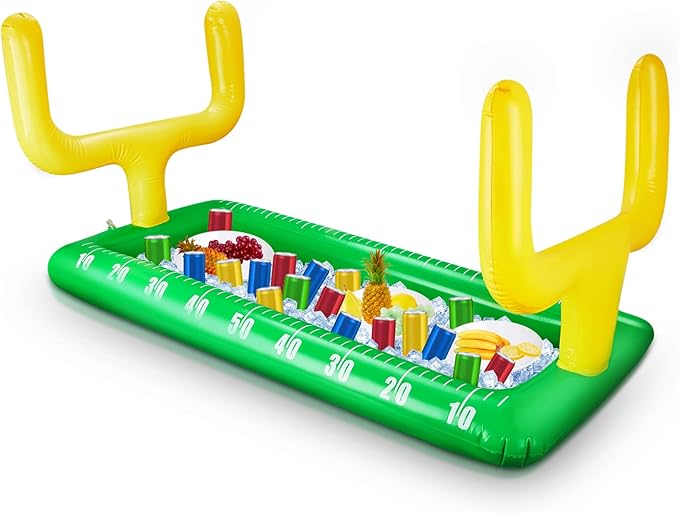 Inflatable Football Field Cooler Football Party Drink Cooler Football Party Decor Inflatable Ice Serving Bar for Game Spor...