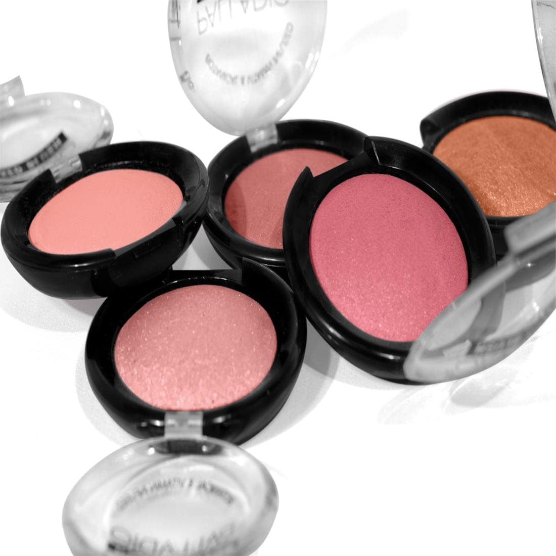 Palladio Baked Blush, Highly Pigmented Shimmery Formula, Easy to Blend and Highly Buildable, Apply Dry for a Natural Glow or Wet