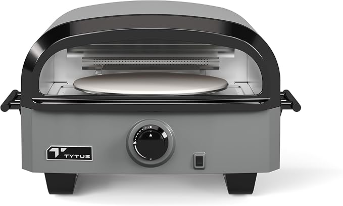 TYTUS 14" Rotating Pizza Oven, 900F 18,000 BTU Portable Propane Gas Pizza Oven, Includes Round Cordierite Stone and No-Too...