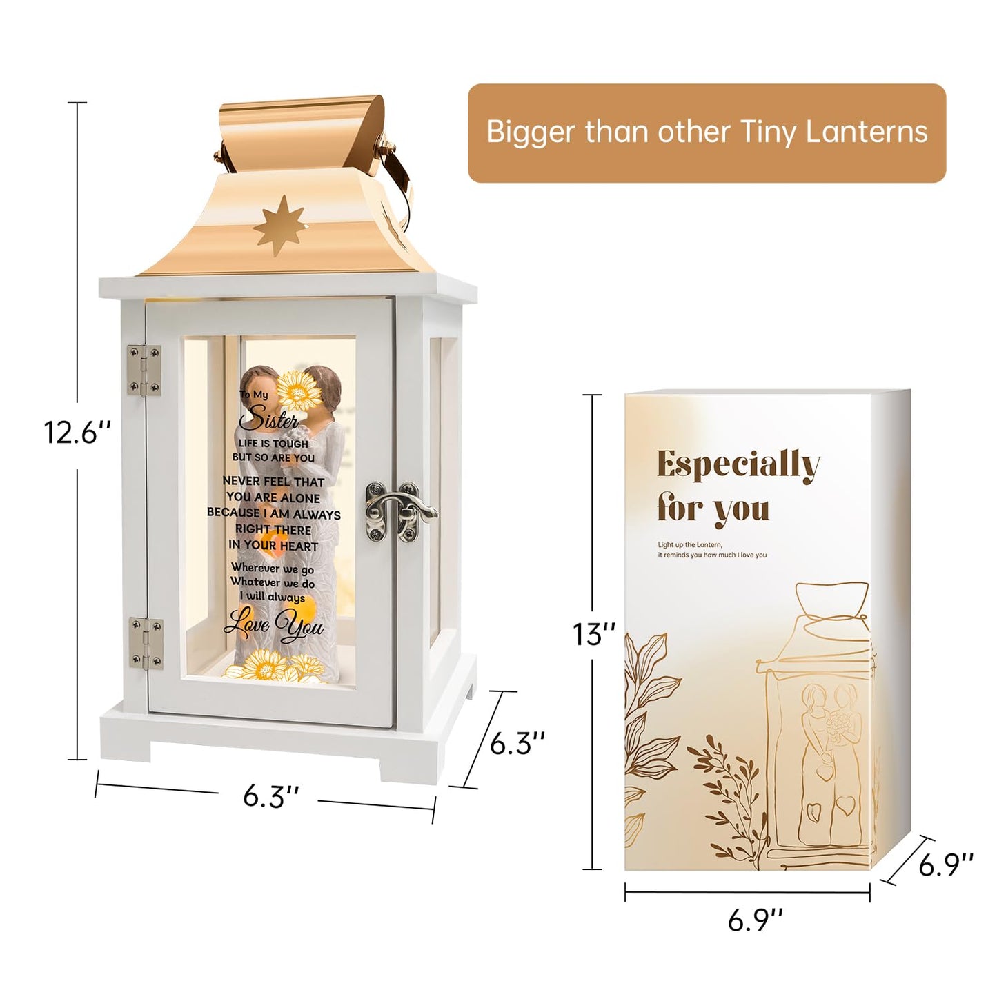 Homazing Sister Gifts Lantern - Unique Sister Gift Ideas for Mothers Day, Christmas, Thanksgiving
