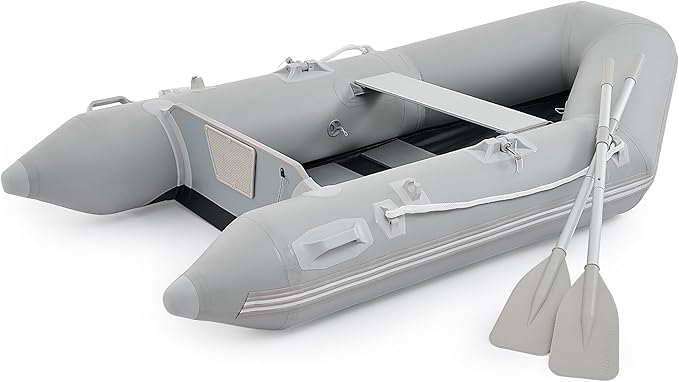 CO-Z 7.5ft Heavy Duty Inflatable Boat with Aluminum Floor & Oars - 2 Person 660lb Capacity Dinghy for Fishing/Towing | Inc...
