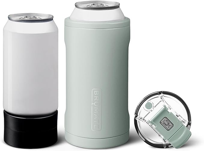 BrüMate Hopsulator Trio 3-in-1 Insulated Can Cooler for 12oz / 16oz Cans + 100% Leak Proof Tumbler with Lid | Insulated fo...