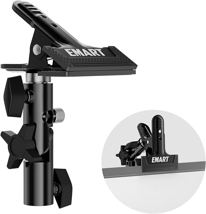 EMART Photography Reflector Holder, Photo Video Studio 5/8" Heavy Duty Metal Clamp Attachment, Light Stand Clip Mount with...