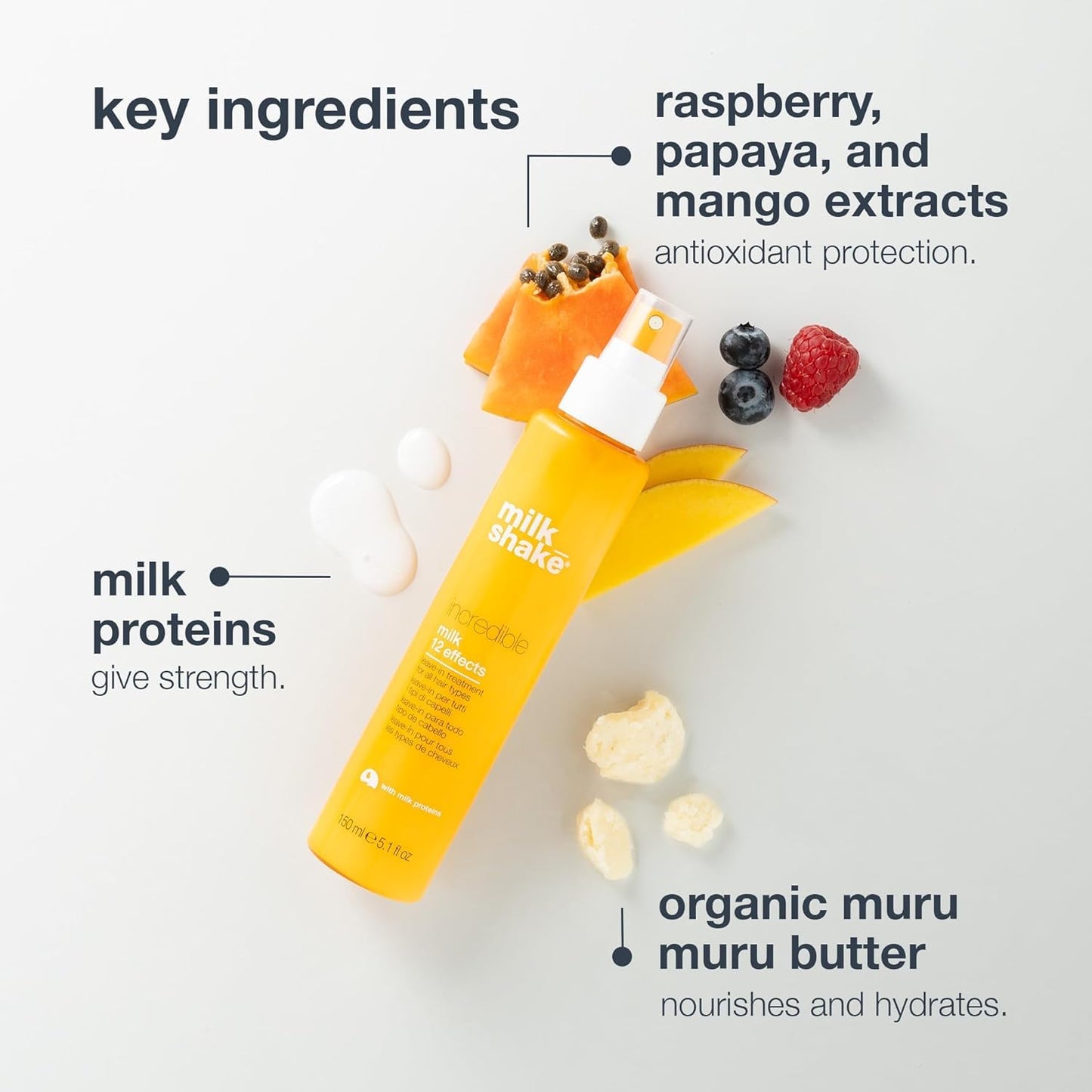 milk_shake Incredible Milk - Leave-In Hair Treatment for All Hair Types | Renews Detangles and Repairs Damaged Hair | 1.8 fl oz