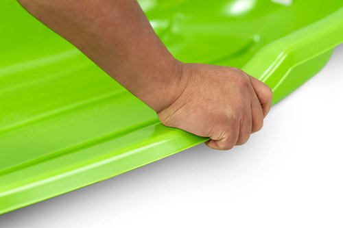 Era 46-inch Torpedo Adventurer Sled with Open Back — 1-2 Rider Plastic Toboggan, Green