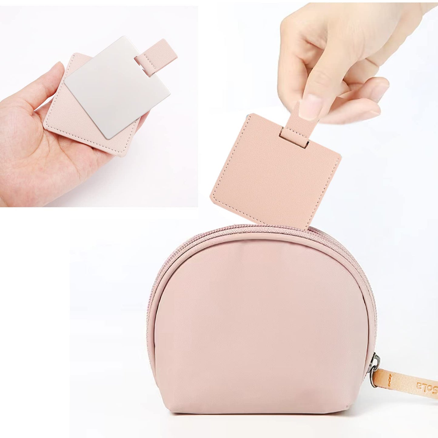 ZOMAND 3 PCS Small Compact Mirror for Purse Mini Mirror Travel Handheld Makeup Mirro Portable Folding Mirror, Pocket Cosmetic Tr