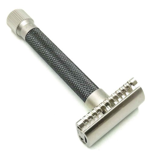 The Parker Variant OPEN COMB ADJUSTABLE Double Edge Safety Razor and 105 Blade Bundle (GRAPHITE)