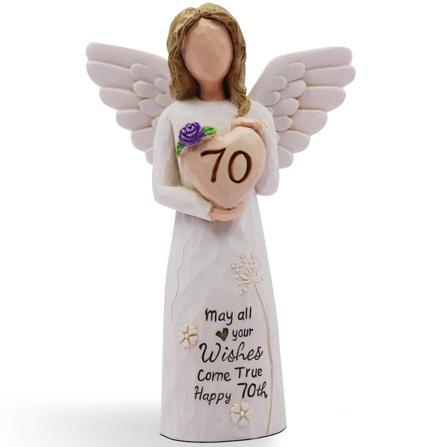 AcowSpt 70th Birthday Gifts for Women, Meaningful 70th Birthday Gifts, Sculpted Hand-Painted Figurine