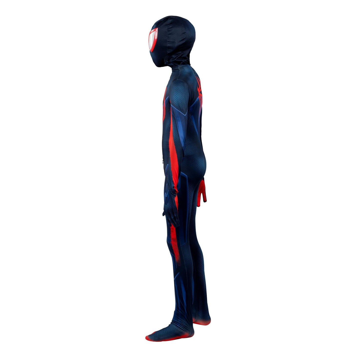 Marvel Miles Morales: Spider-Man Official Youth Deluxe Zentai Costume - Stretch Spandex with Hidden Zippers, Wrist Slits (L) Multi