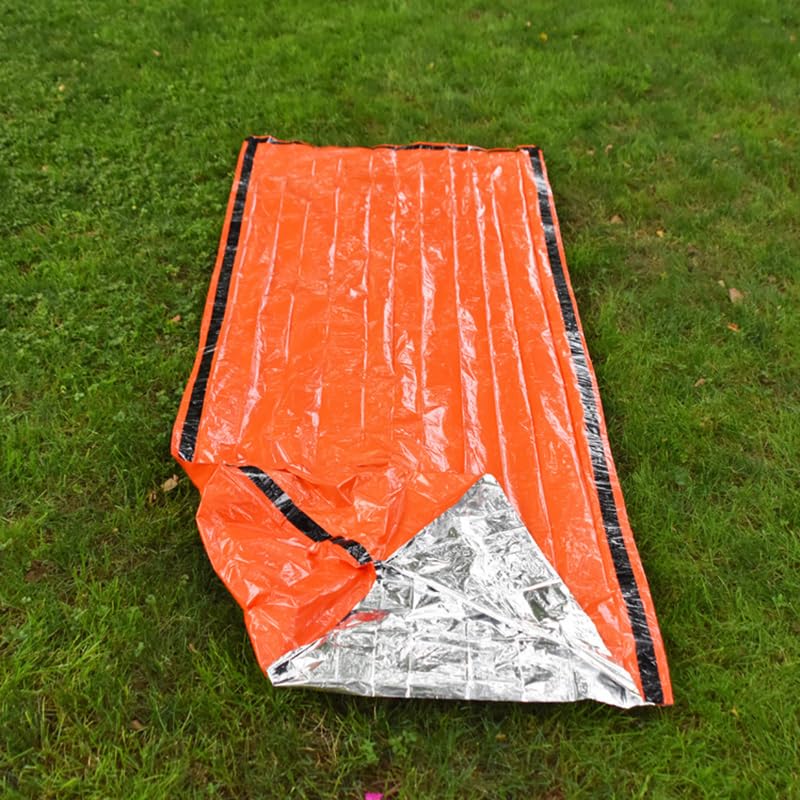 Emergency Sleeping Bag Ultra Waterproof Mylar Thermal Blankets Lightweight Survival Sleeping Bag Keep Warm for Camping Hiking