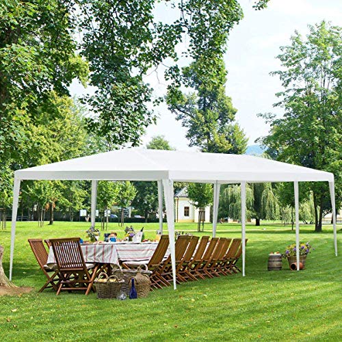 Tangkula 10 x 30 Feet Outdoor Canopy Tent, Wedding Party Tent with 16 Stakes & 8 Wind Ropes, Yard Enclosed for Events, Par...
