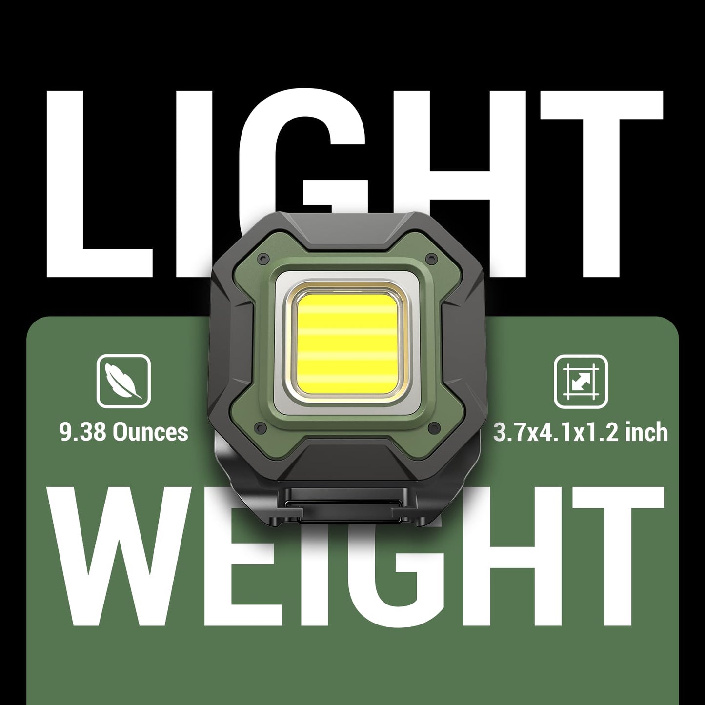 CedarAce Rechargeable LED Work Light, 6000mAh 16 Hours Long-Lasting Cordless Magnetic Light, IPX5 Waterproof, 360°Rotate Portable Flashlights, Battery Lamp for Car Repair&Camping, Gifts for Men